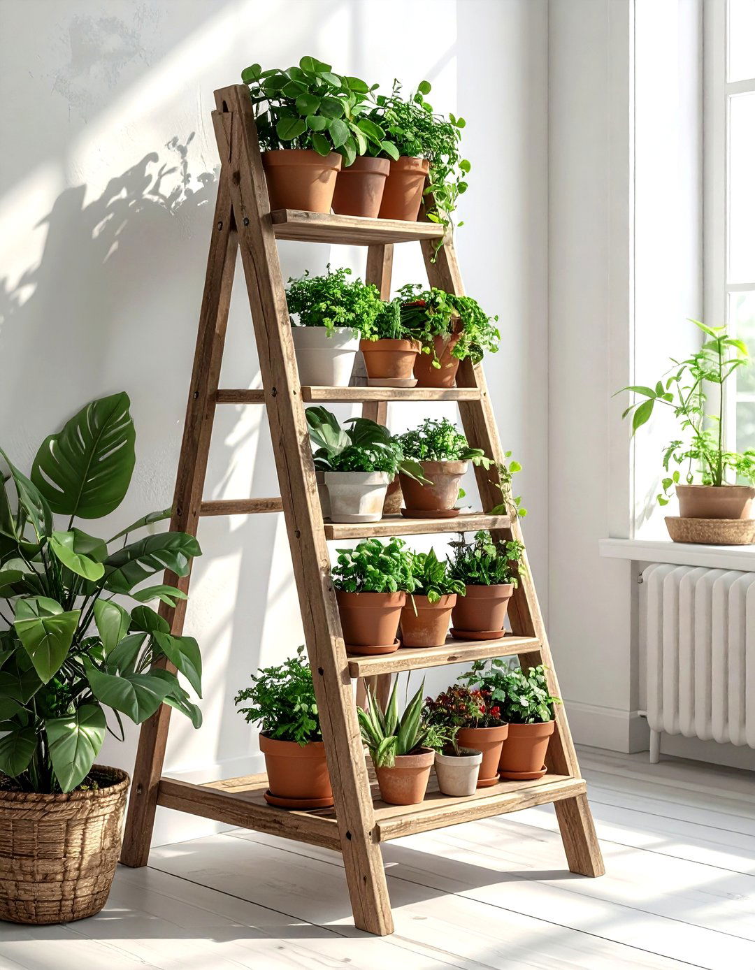 Ladder plant stand - 30 plant styling ideas
