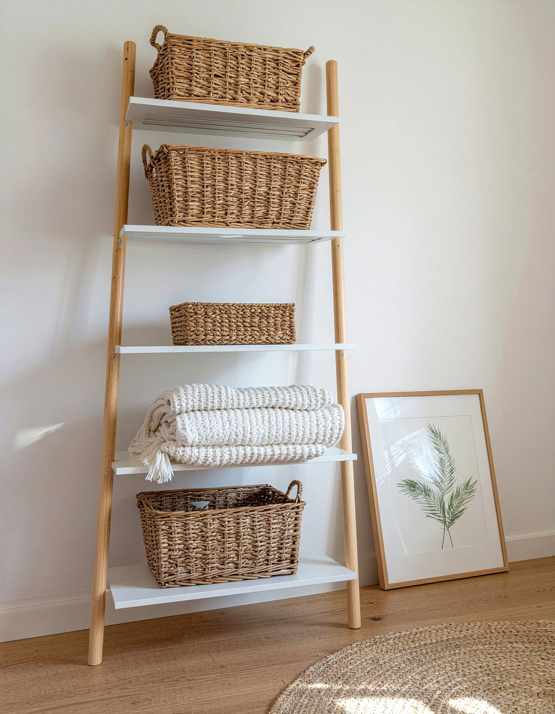 Ladder shelf for bedroom - 30 bedroom shelving ideas