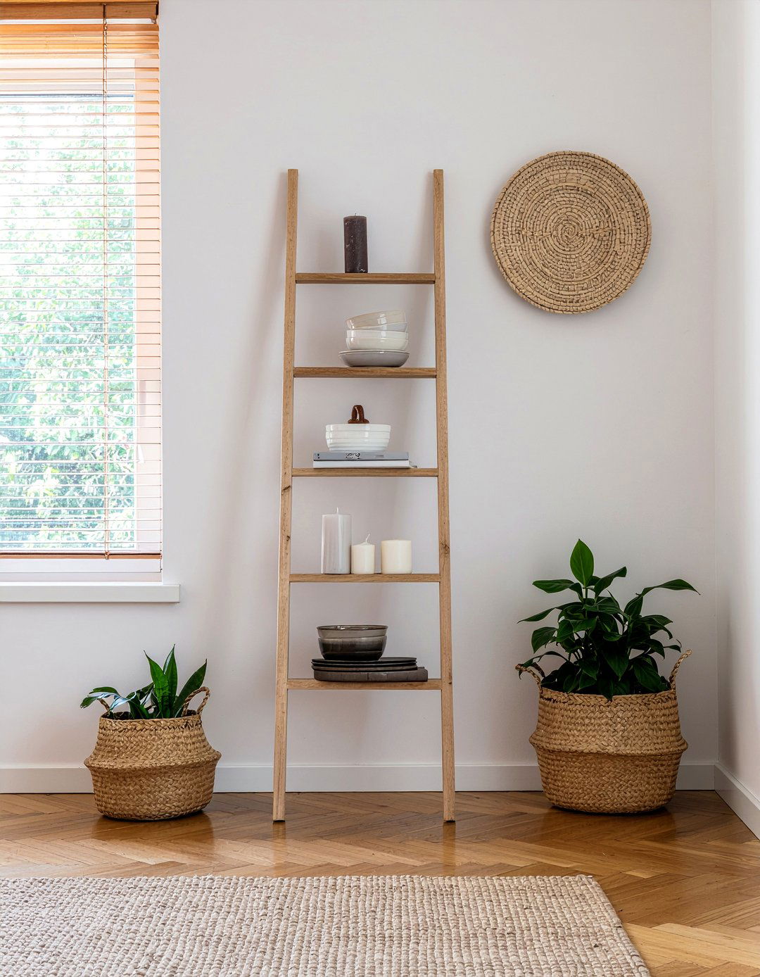 Ladder shelf kitchen - 30 kitchen display ideas