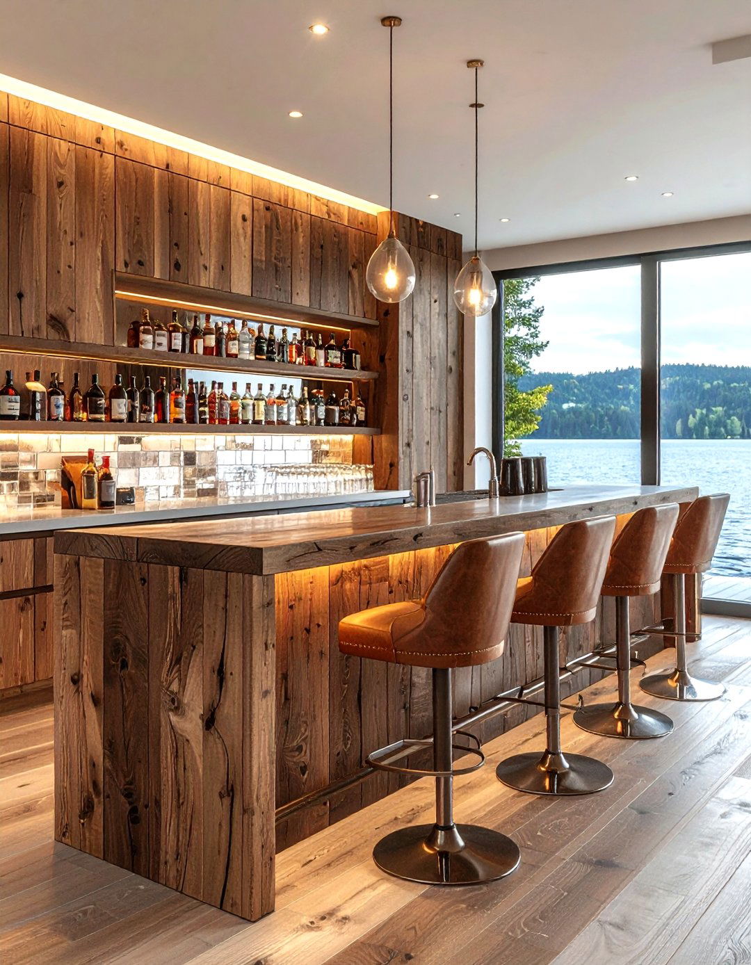 Lake house bar - 30 lake house decor ideas