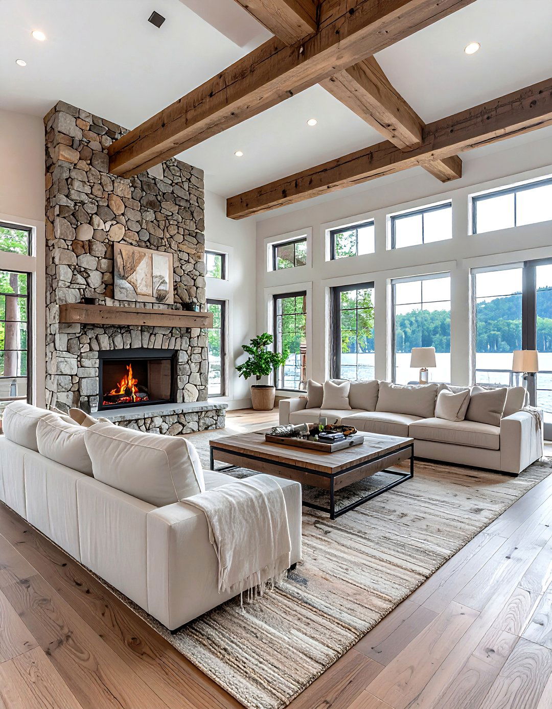Lake house living room - 30 lake house decor ideas