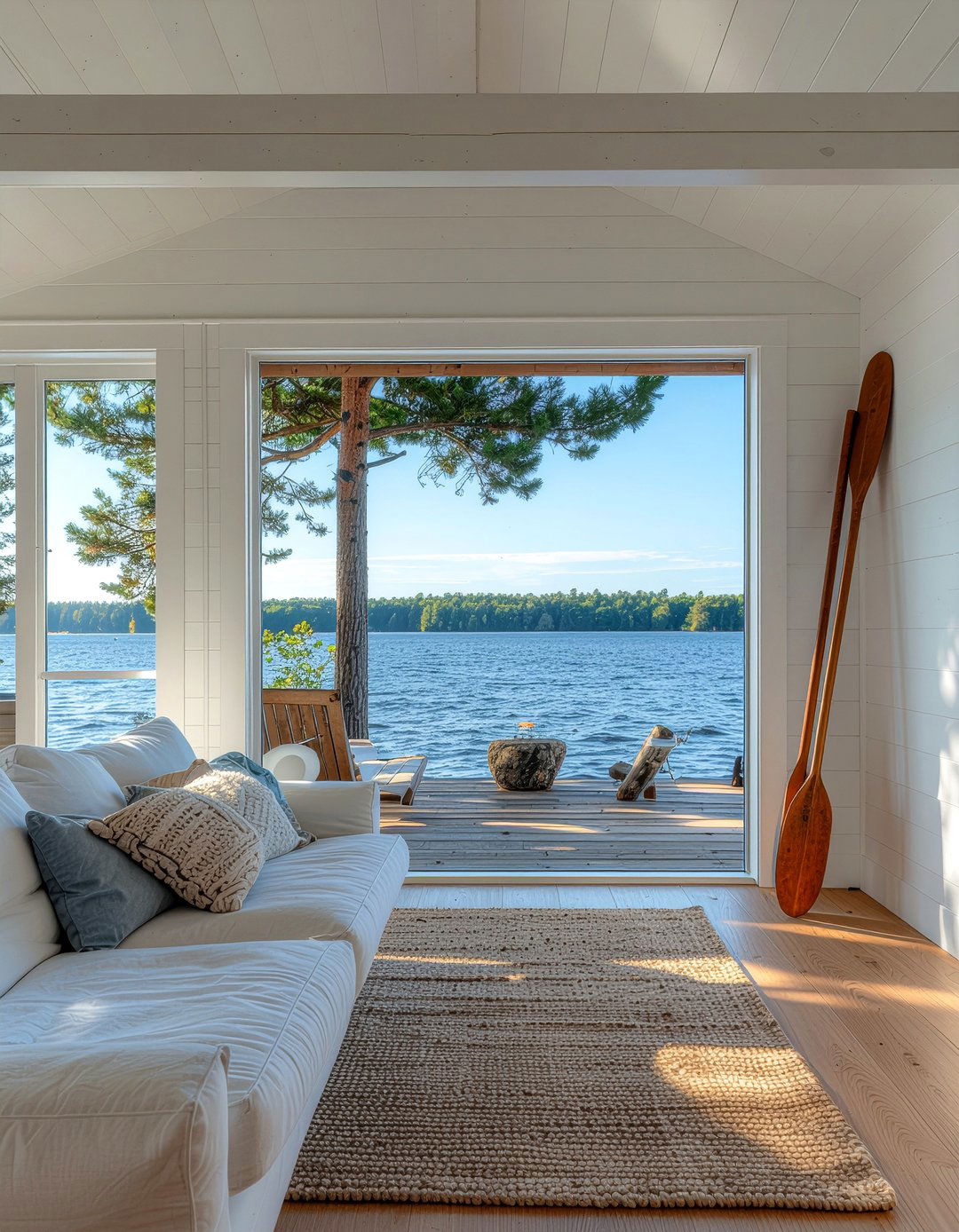 Lakefront Cabin - 30 cabin style living room ideas