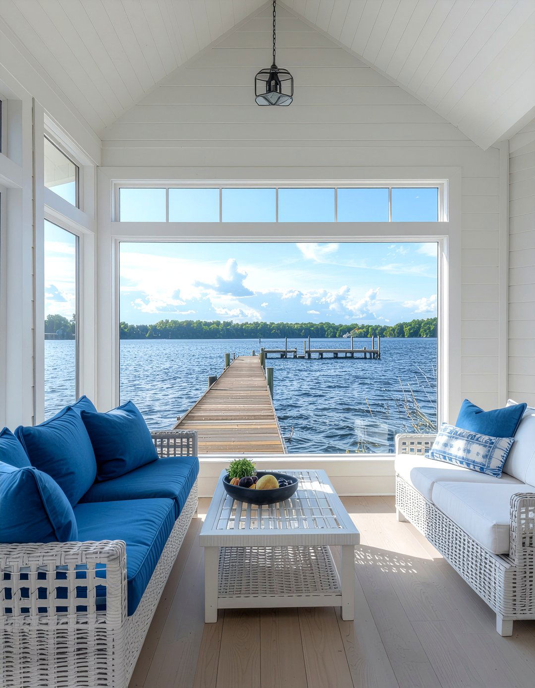 Lakeside Sunroom - 30 lake house living room ideas