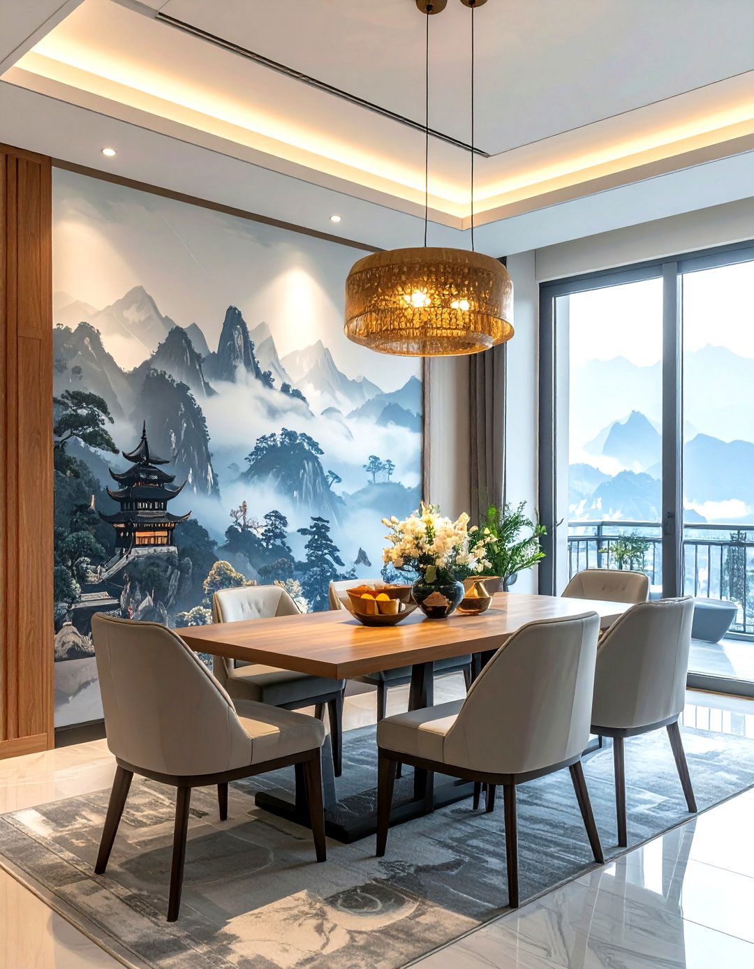 Landscape mural wallpaper - 30 chinoiserie decor ideas