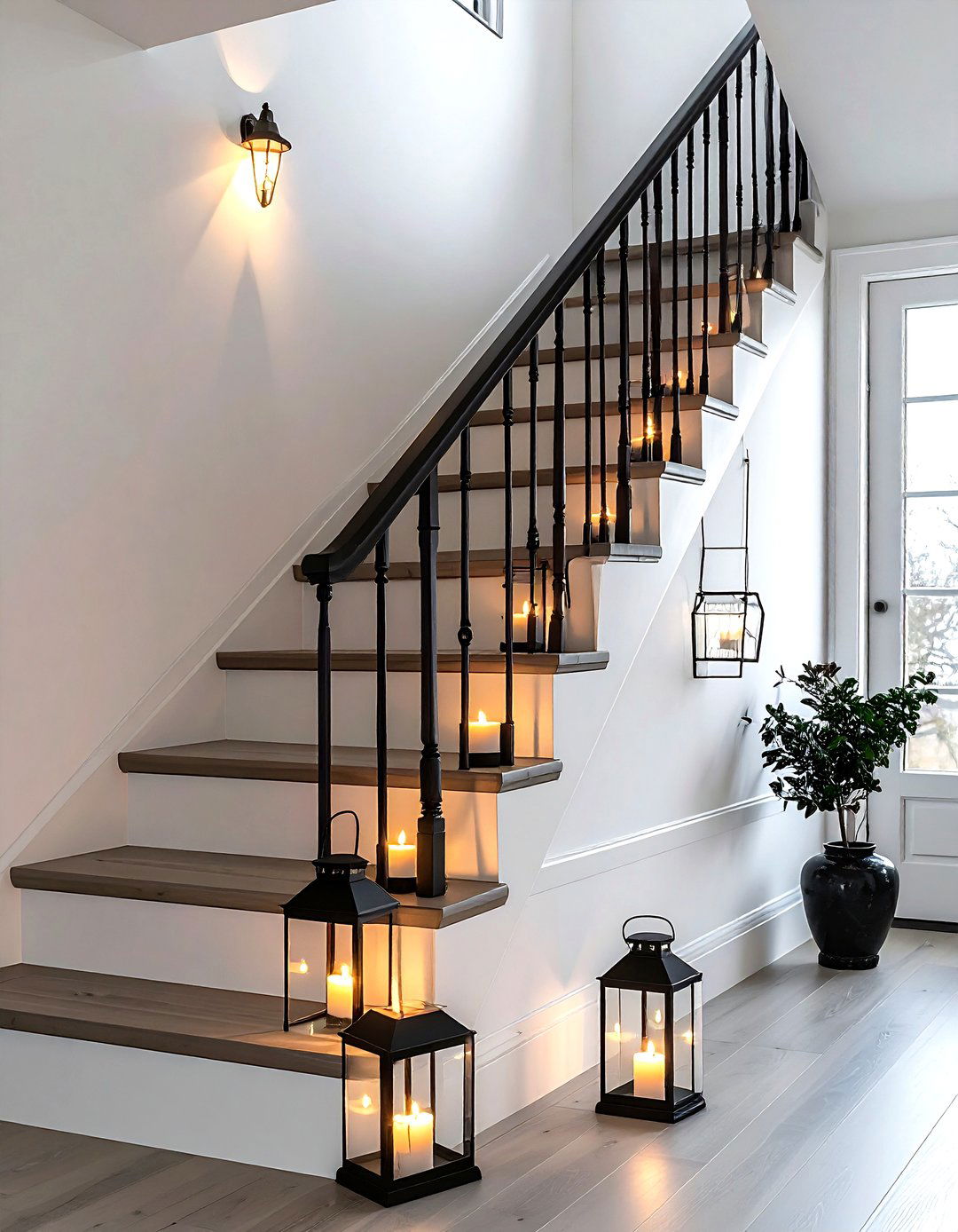 Lantern Banister Lighting - 30 banister decor ideas
