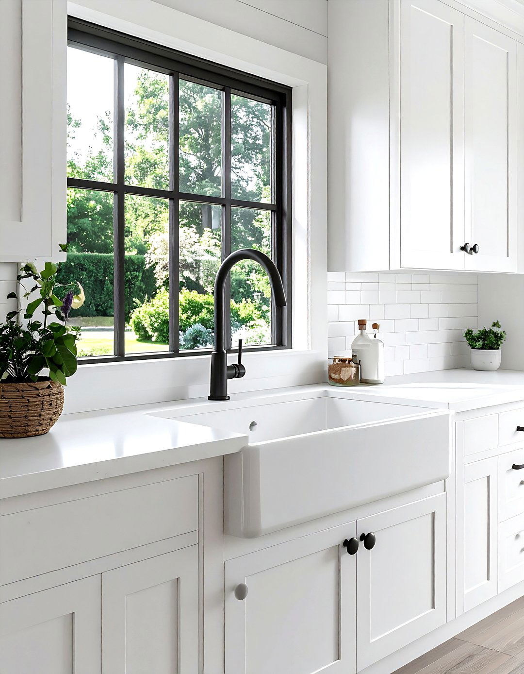 Large Apron Front Sink Kitchen - 30 modern farmhouse decor ideas