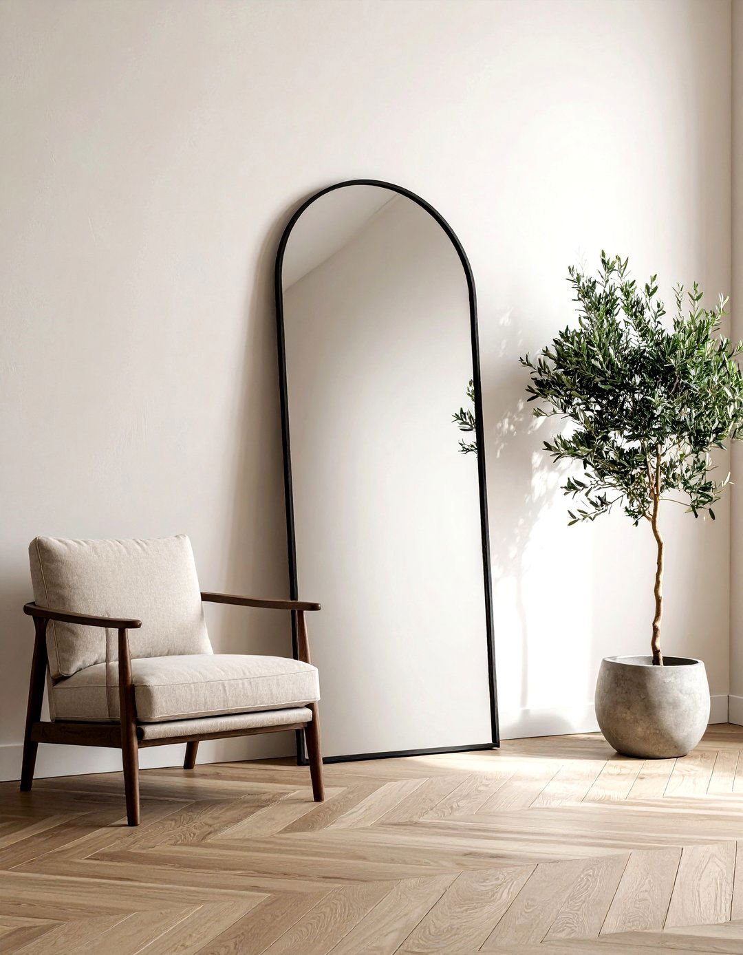 Large Arched Floor Mirror - 30 mirror wall decor ideas