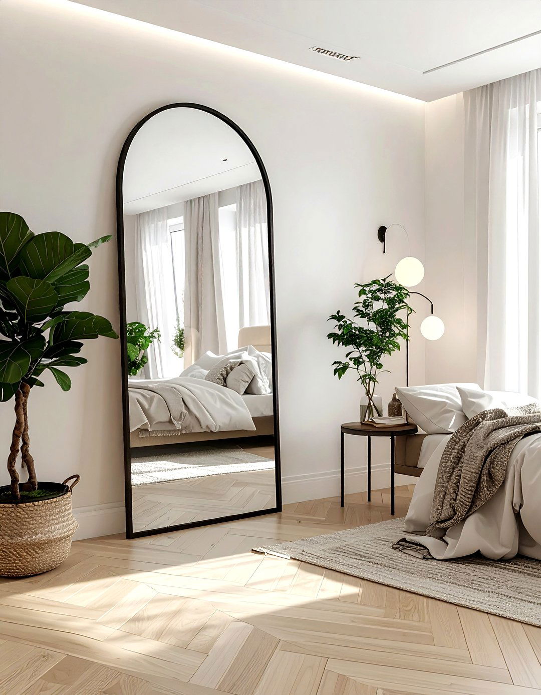 Large Arched Floor Mirror Bedroom - 30 modern farmhouse decor ideas