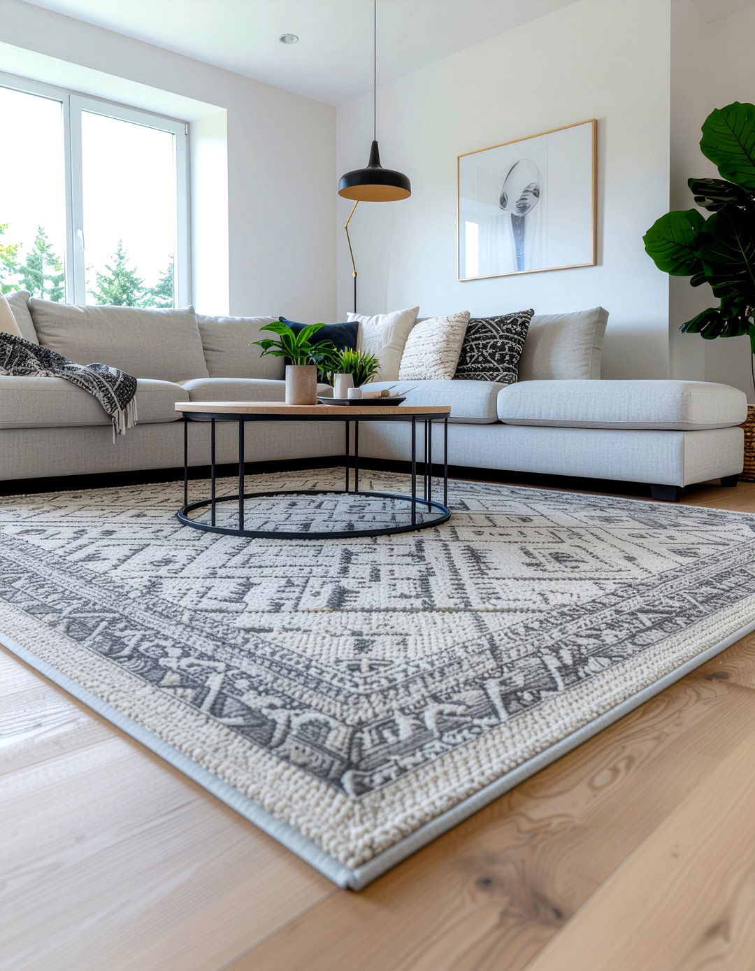 Large Area Rug - 30 living room elegant furniture ideas