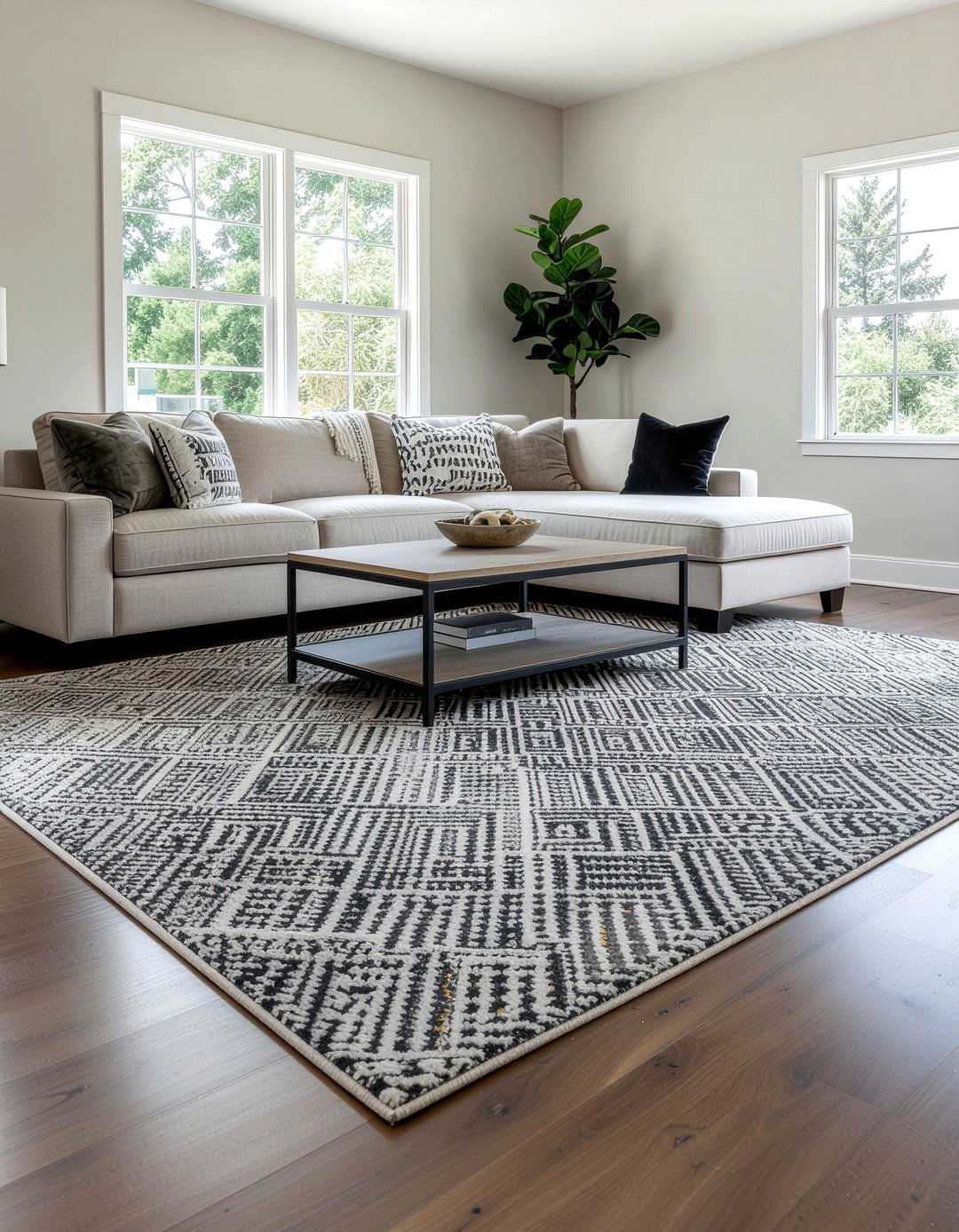 Large Area Rug - 30 living room improvement ideas