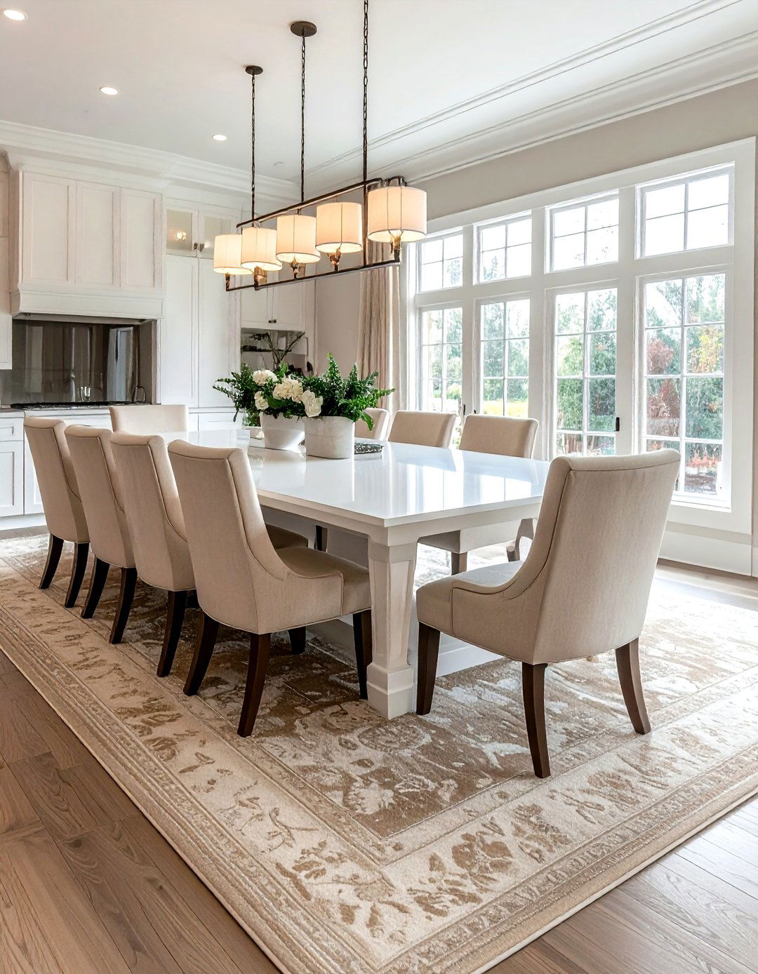 Large Beige White Dining Room - 30 beige and white dining room ideas