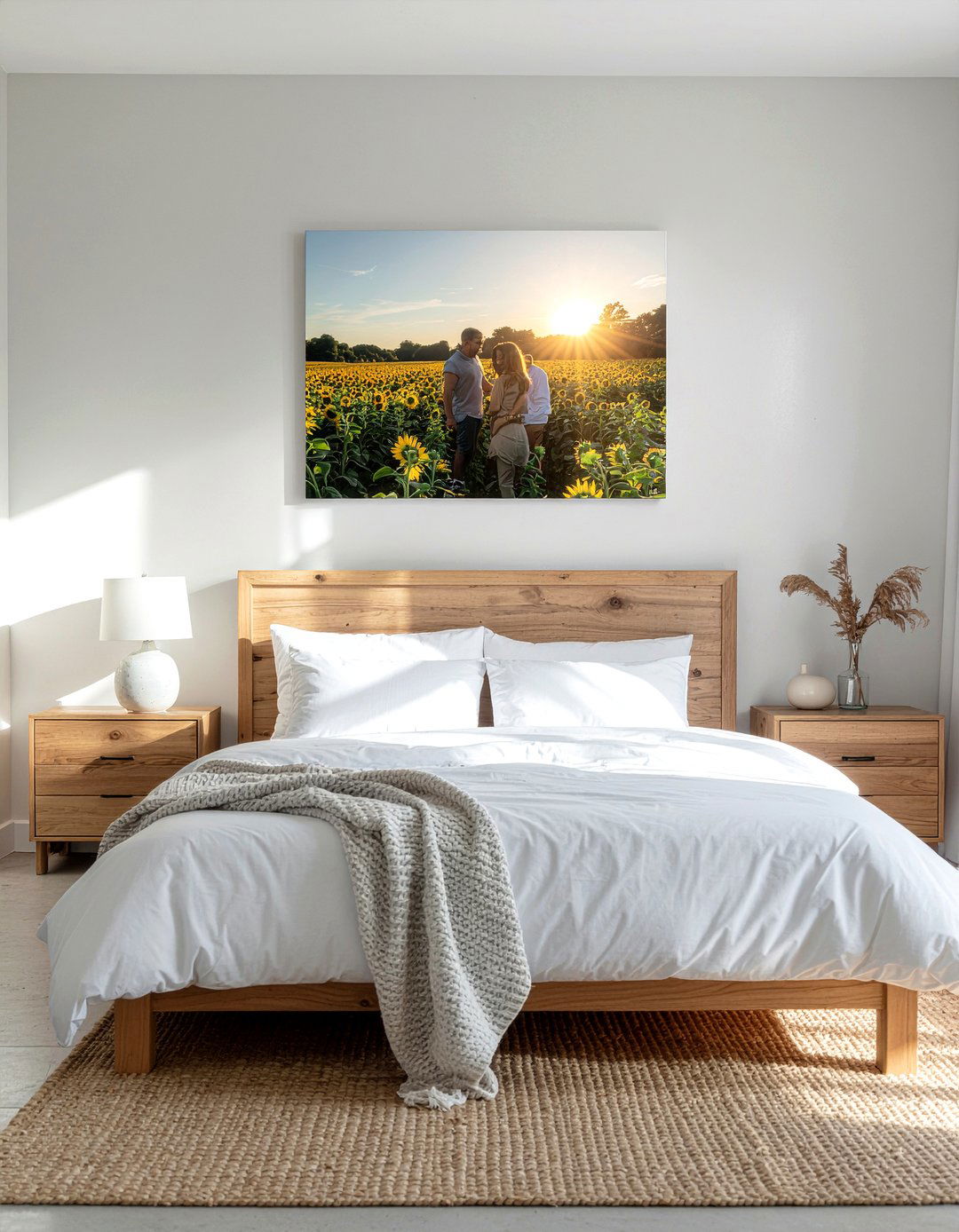 Large Canvas Over Headboard - 30 bedroom family photo ideas