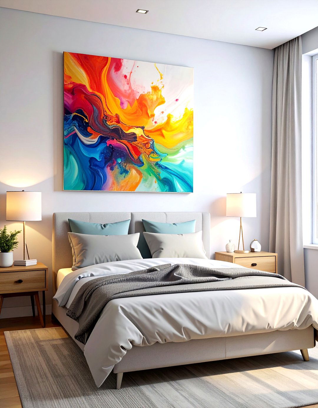 Large Canvas Wall Art - 30 bedroom statement piece ideas