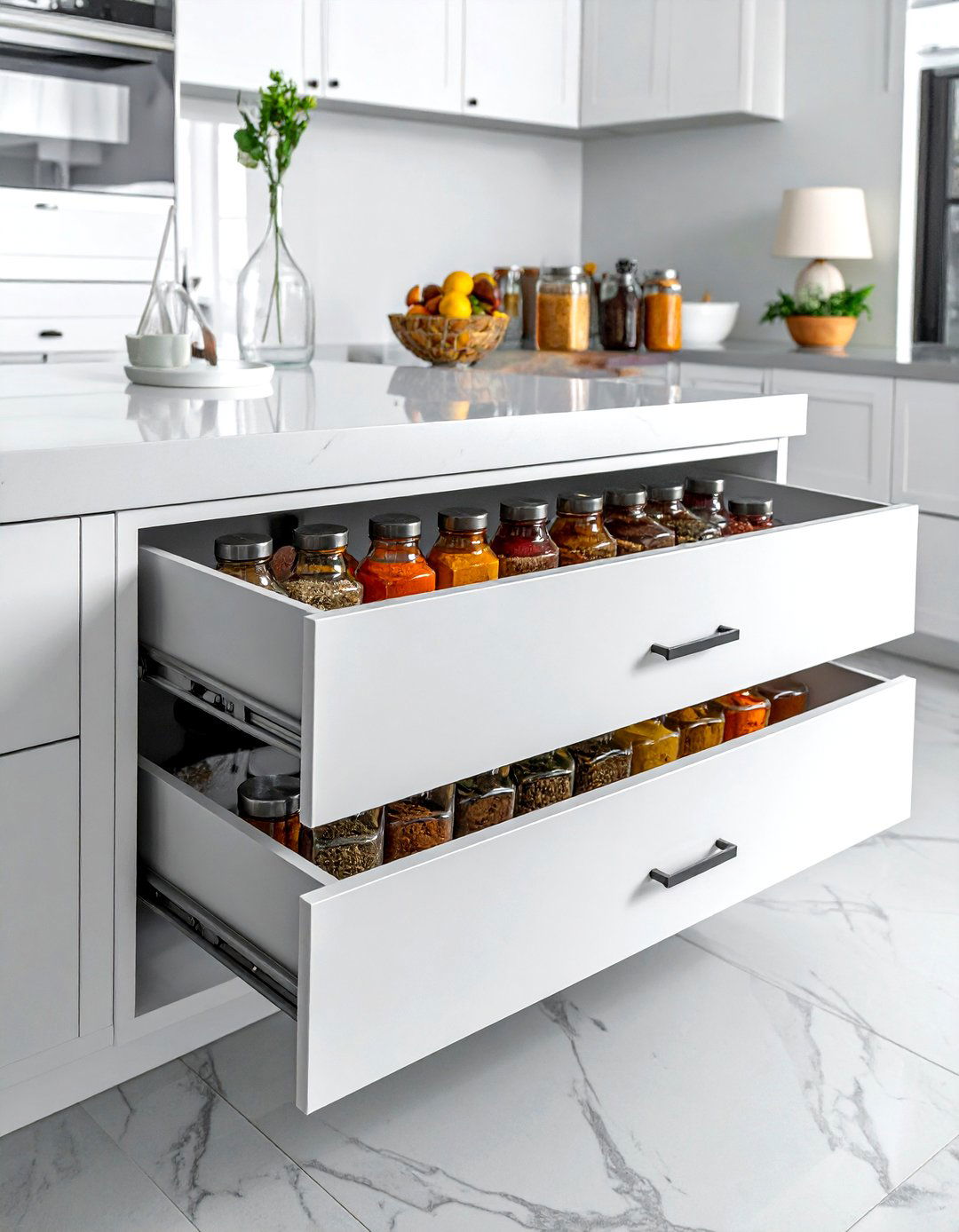 Large Capacity Spice Drawer - 30 spice drawer kitchen ideas