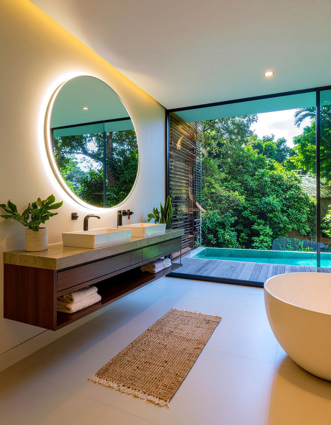 Large Circular Bathroom Mirror - 30 resort bathroom ideas