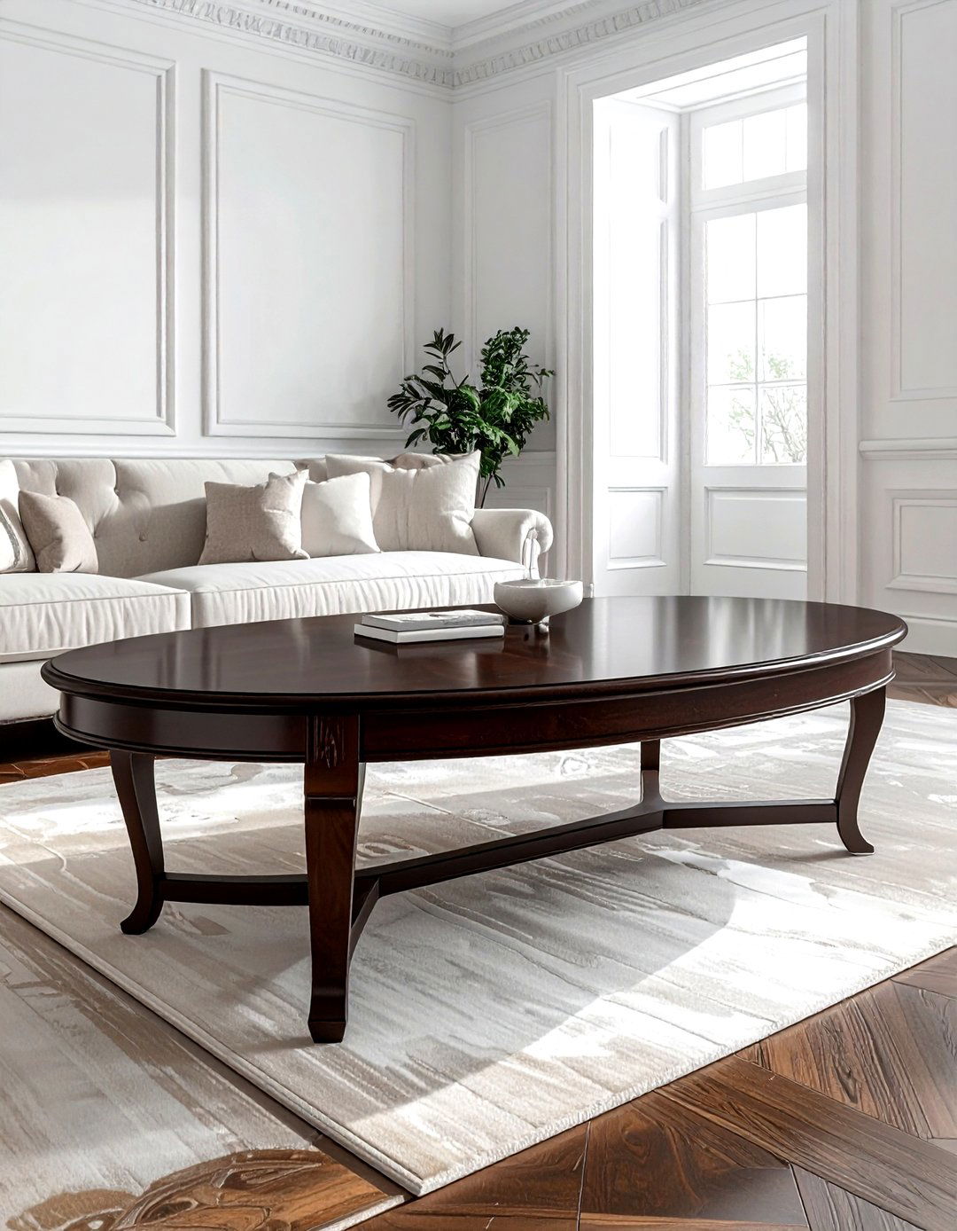 Large Dark Oak Coffee Table - 30 living room oval coffee tables