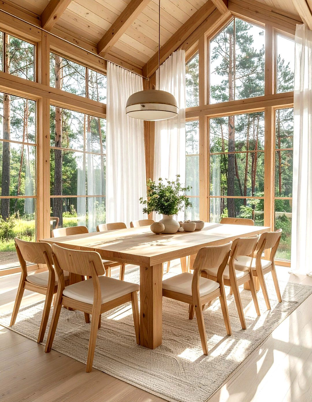 Large Dining Windows - 30 lodge dining room ideas