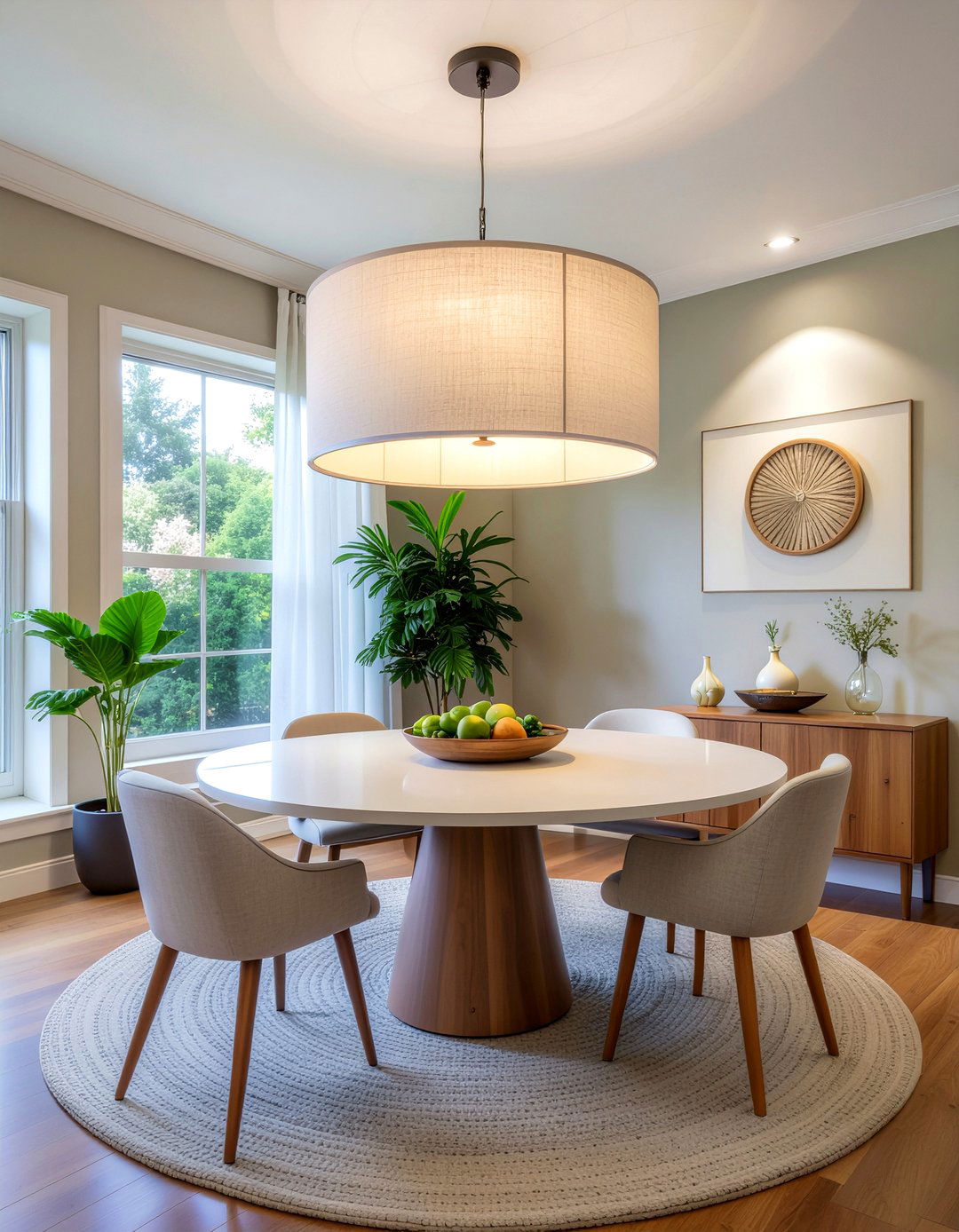 Large Drum Pendant Light - 30 dining room ceiling light ideas