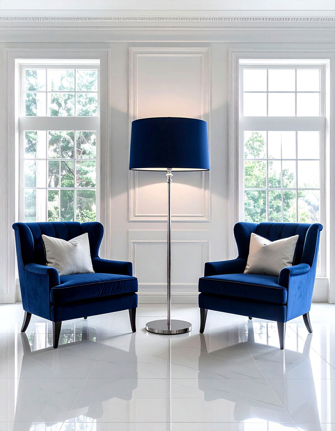 Large Drum Shade Floor Lamp - 30 living room lamp ideas