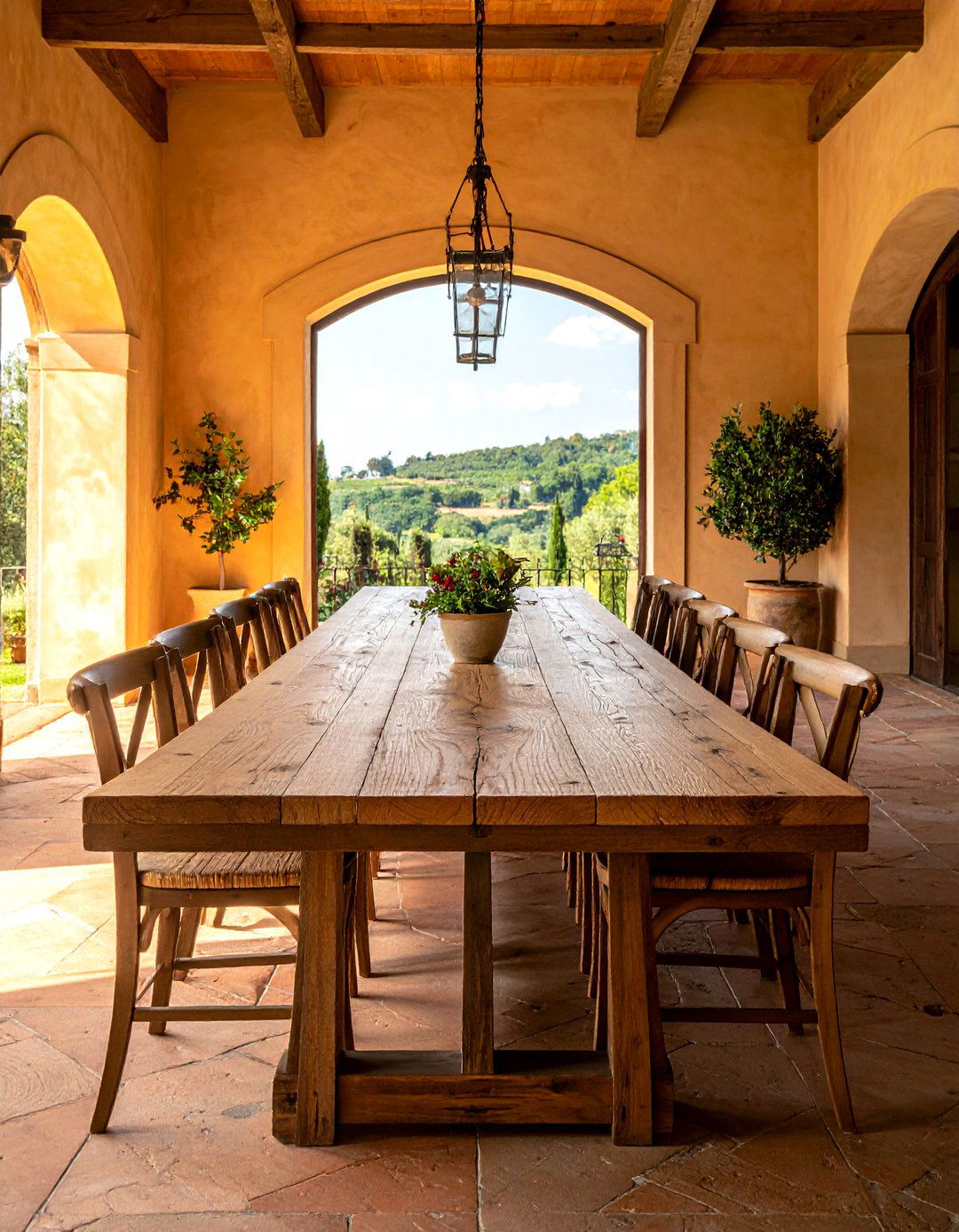 Large Farmhouse Table - 30 Tuscan dining room ideas