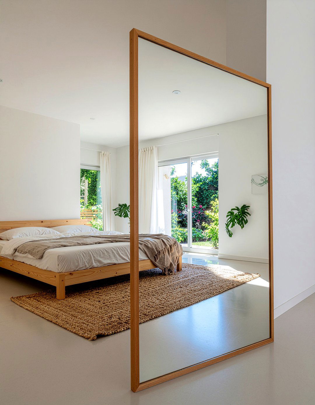 Large Floor Mirror - 30 zen bedroom ideas