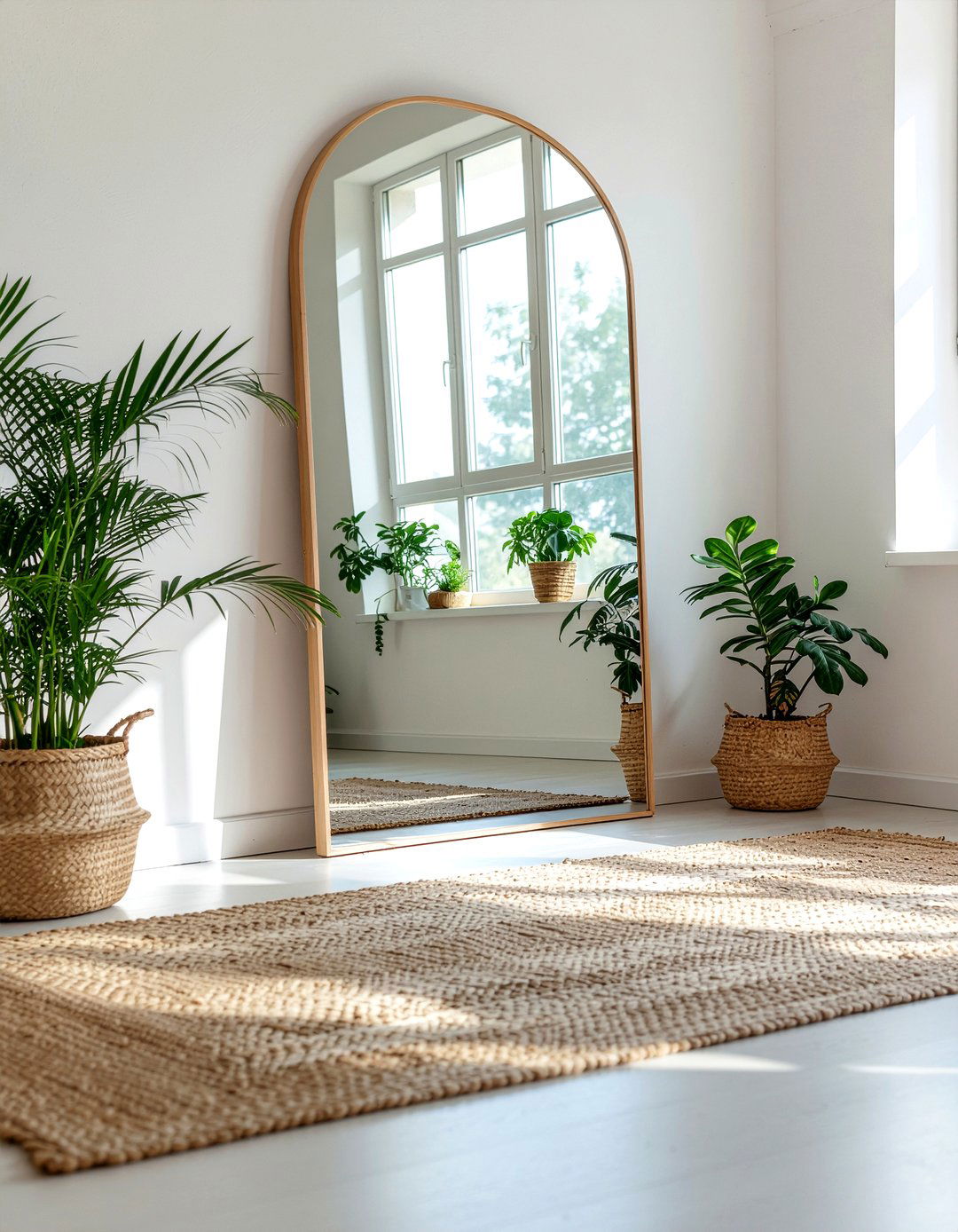 Large Floor Mirror - 30 meditation living room ideas