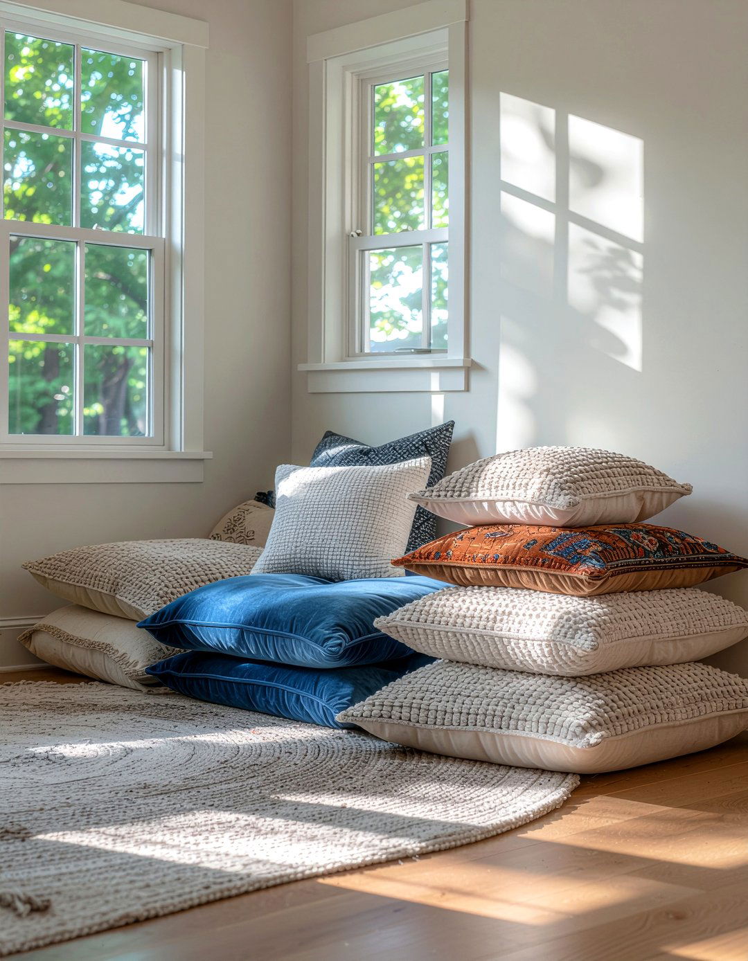 Large Floor Pillows - 30 toddler friendly living room ideas