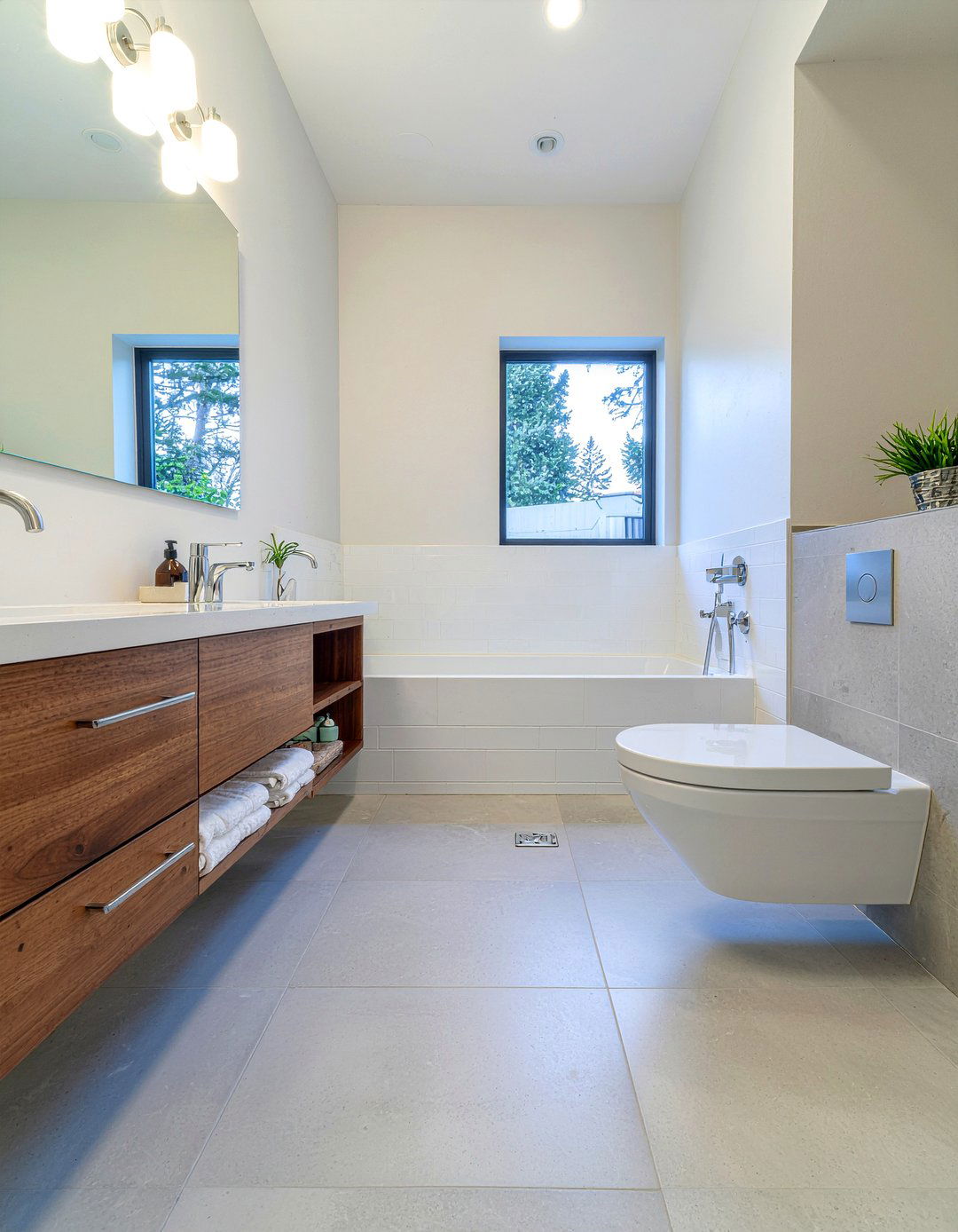Large Floor Tiles - 30 small bathroom maximization ideas