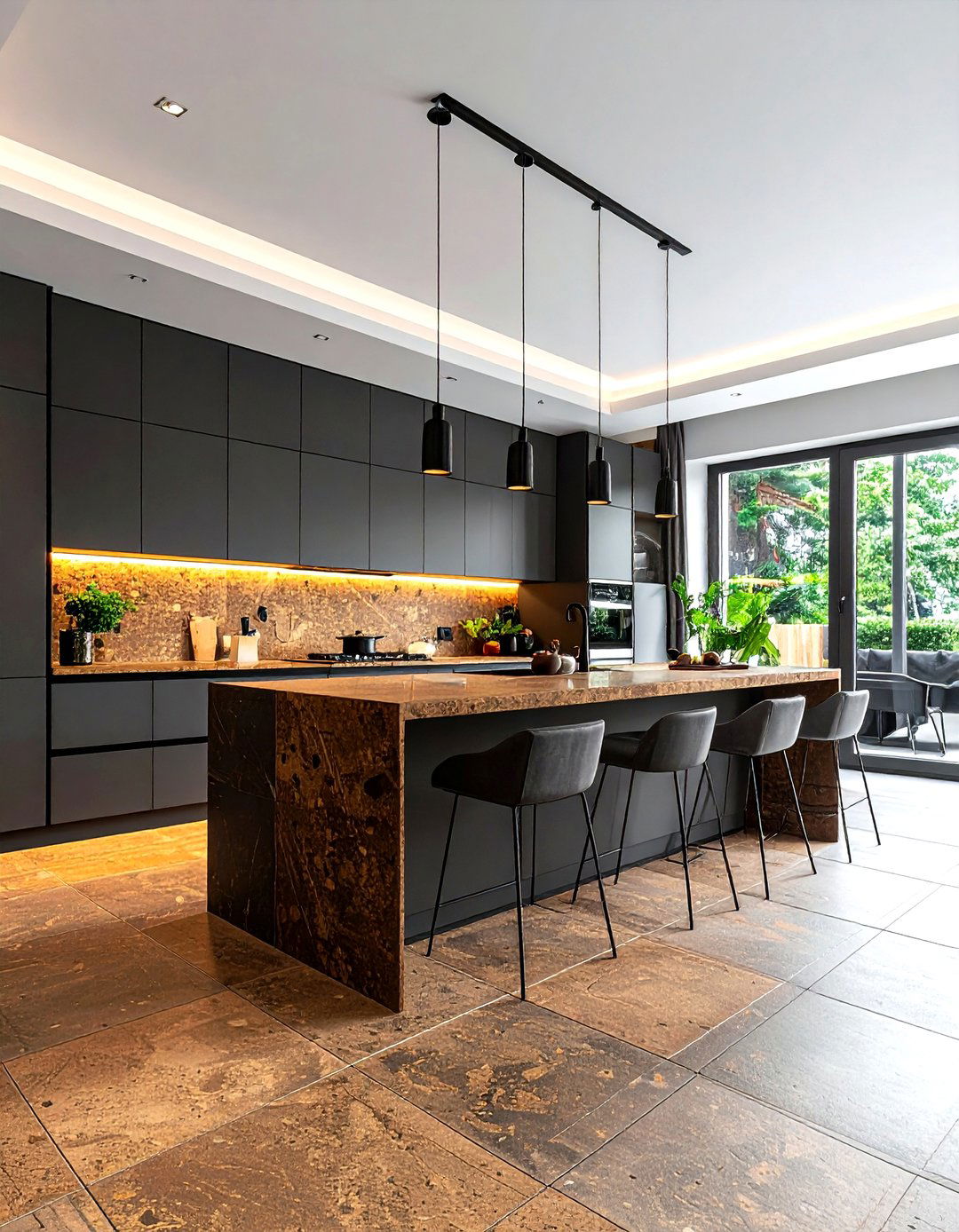 Large Format Cork Kitchen Tile - 30 cork floor kitchen ideas