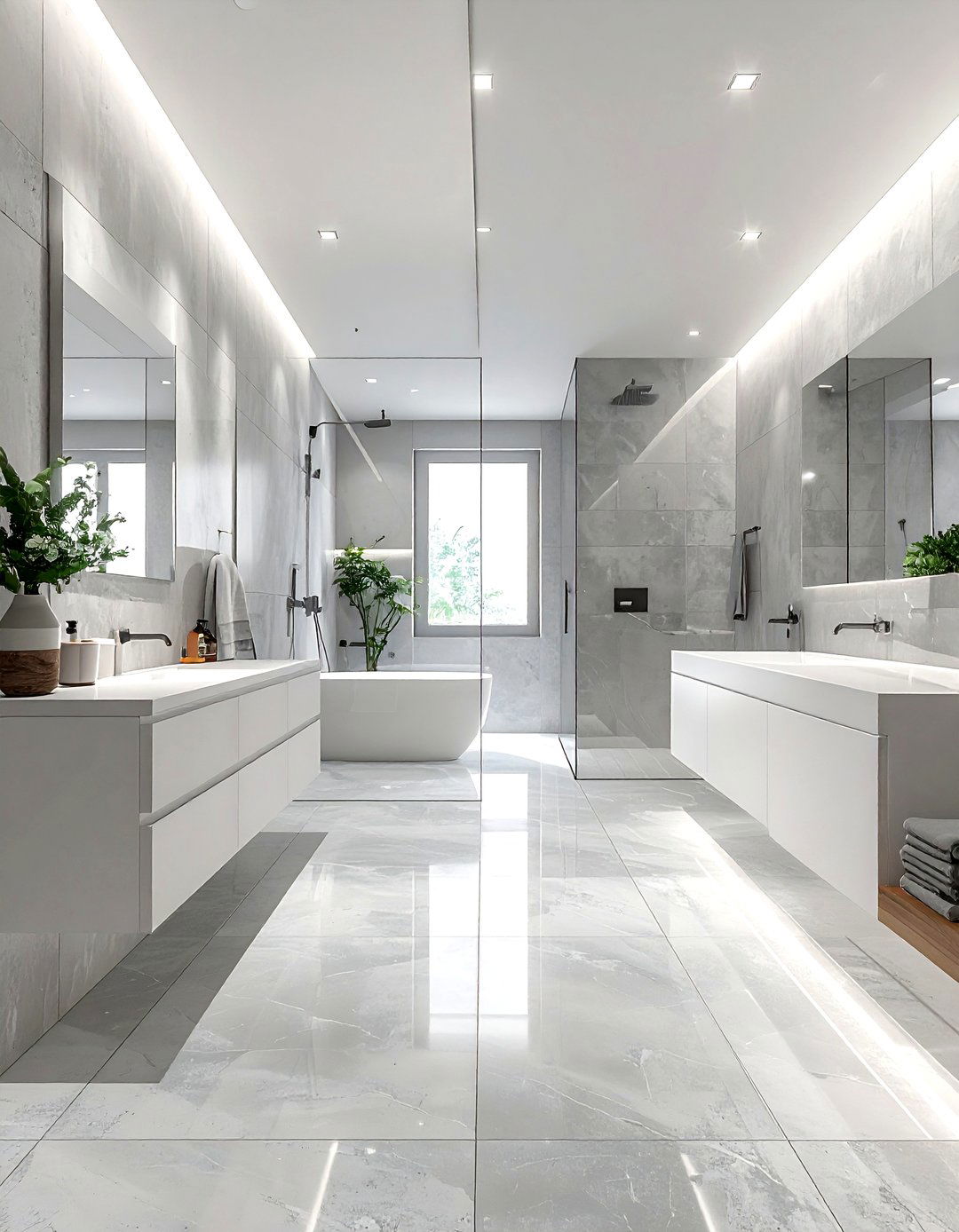 Large Format Floor Tile - 30 timeless bathroom ideas