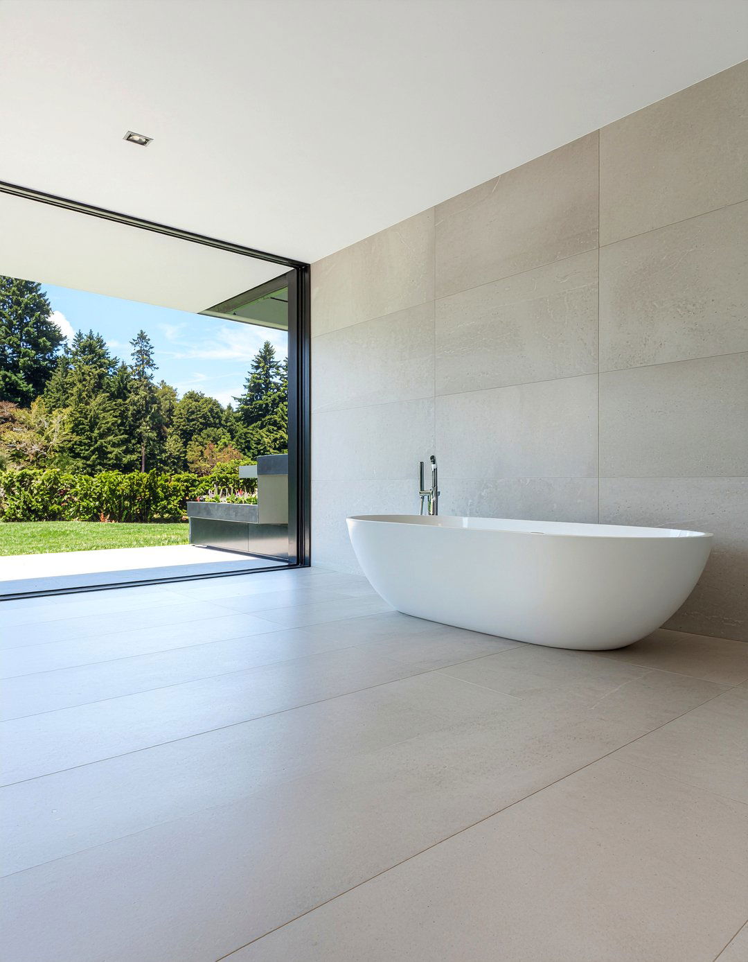 Large Format Porcelain Tile - 30 full bathroom remodel ideas