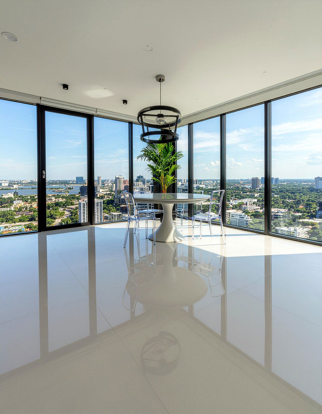 Large Format Porcelain Tile Dining Room - 30 no rug dining room ideas
