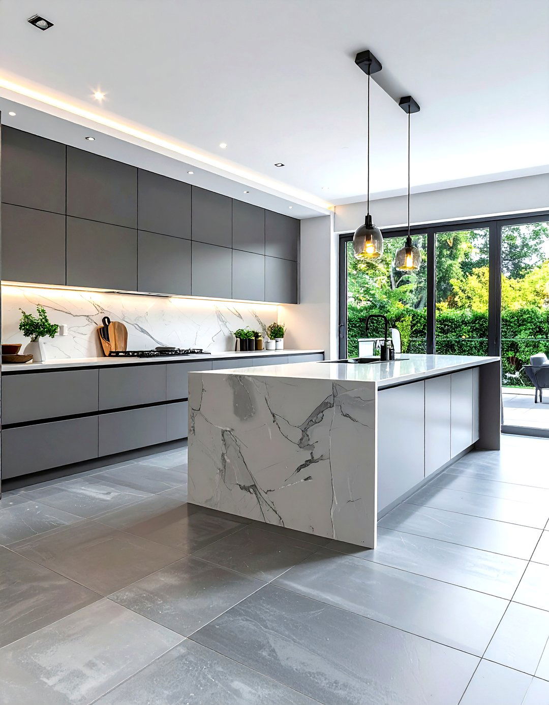 Large Format Porcelain - 30 kitchen floor design ideas