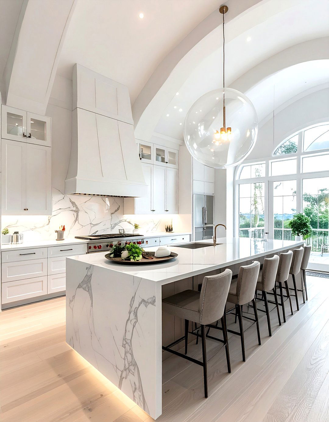 Large Glass Globe Light - 30 globe pendant kitchen ideas