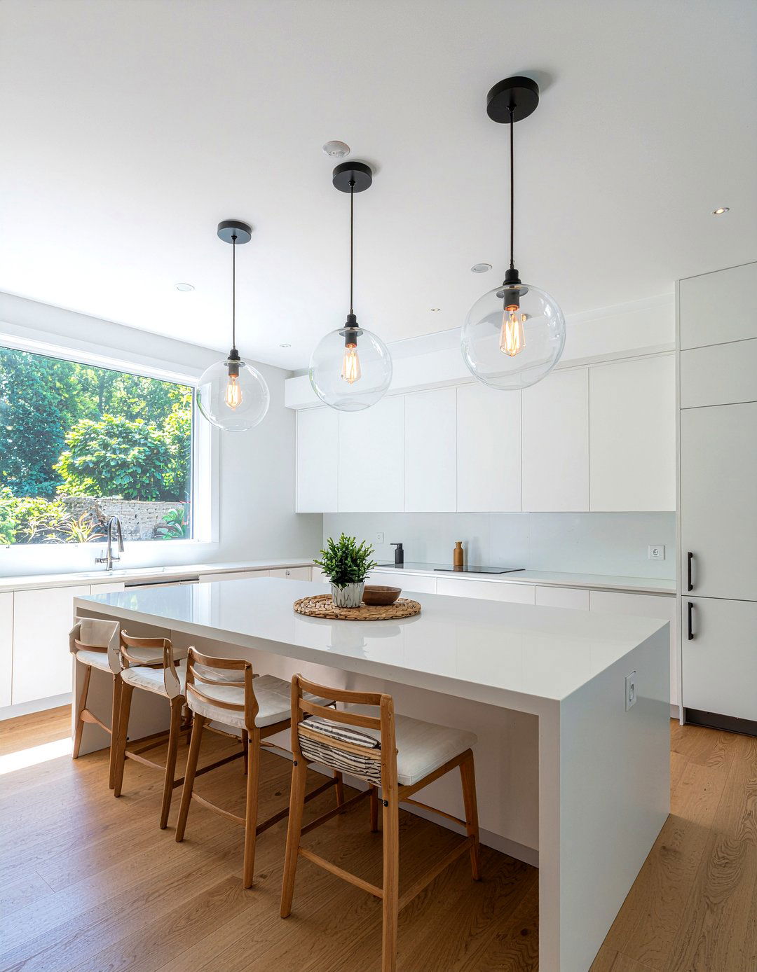 Large Glass Pendant Lights - 30 inviting kitchen ideas