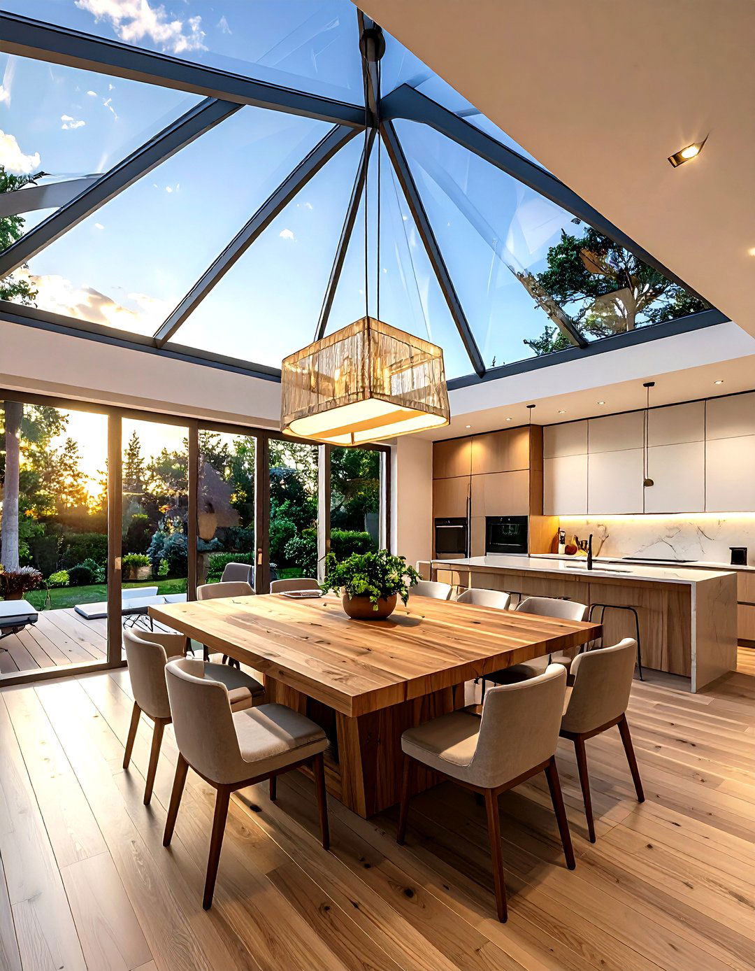 Large Glass Roof Lantern - 30 kitchen skylight ideas