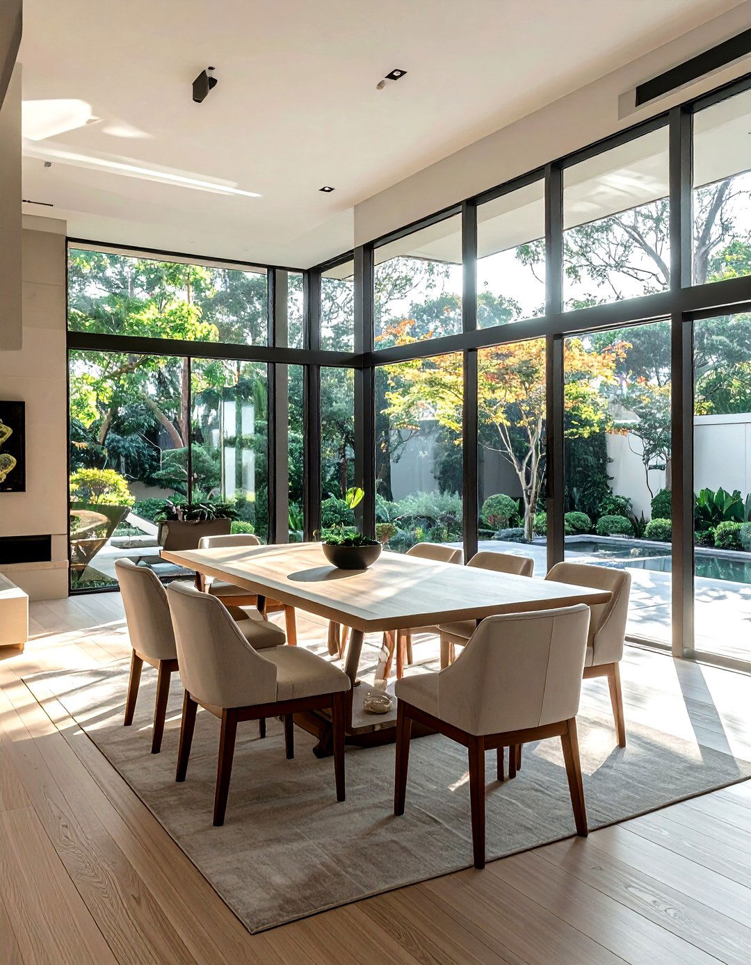 Large Glass Window - 30 zen dining room ideas