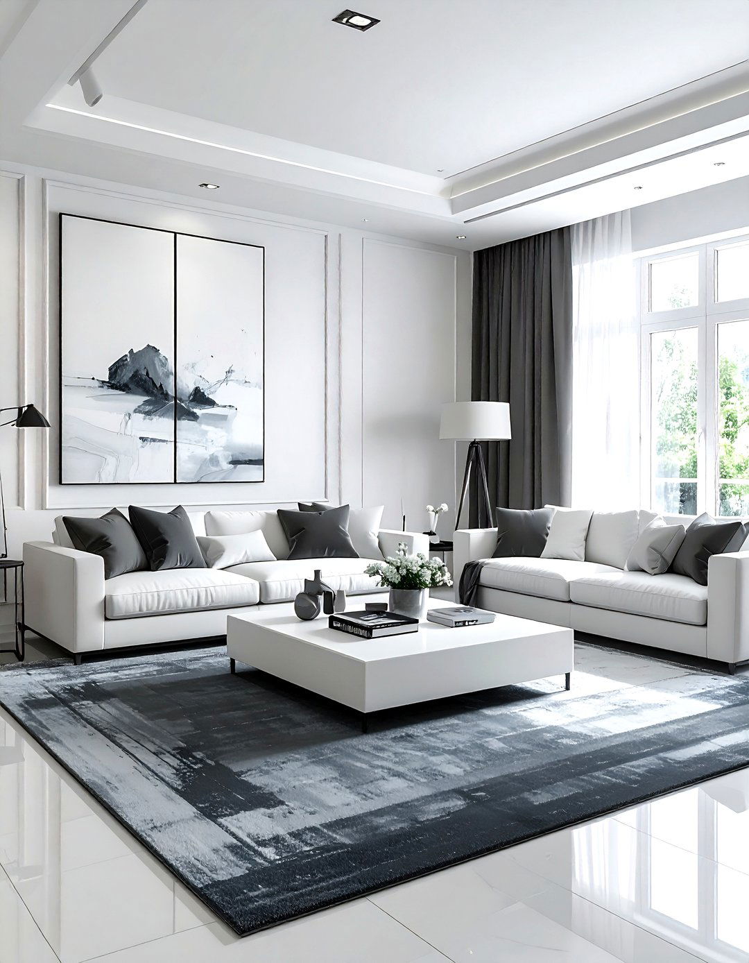Large Grey And White Living Room - 30 grey and white living room ideas