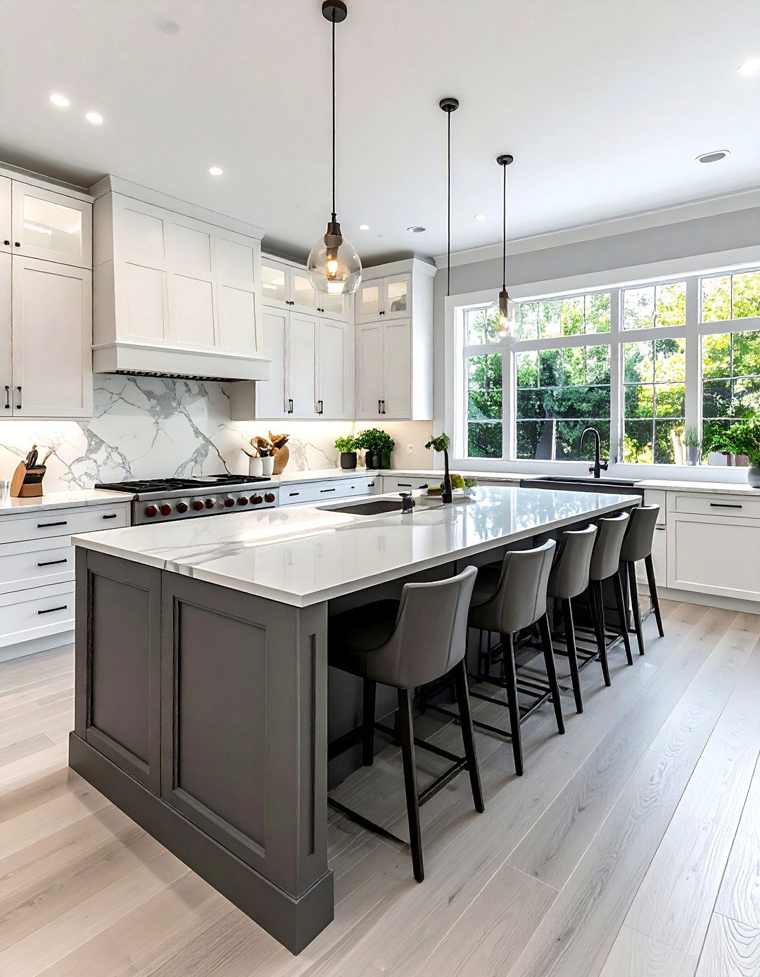 Large Grey Kitchen Island - 30 grey and white kitchen ideas