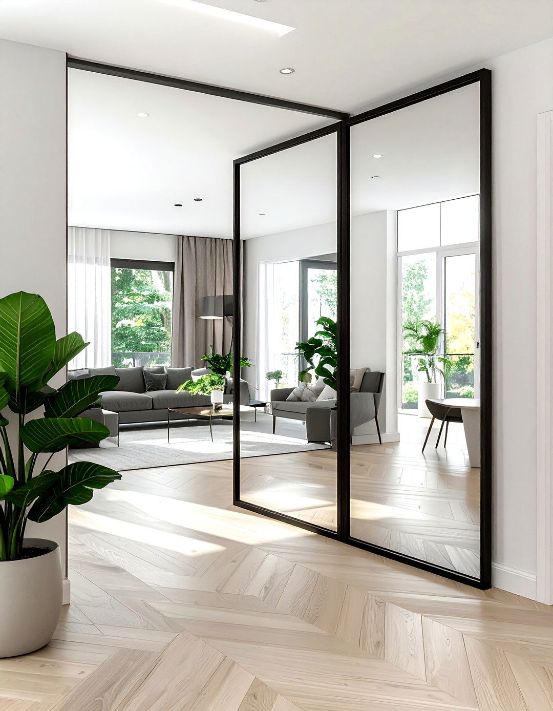 Large Hallway Mirror - 30 living room hallway ideas