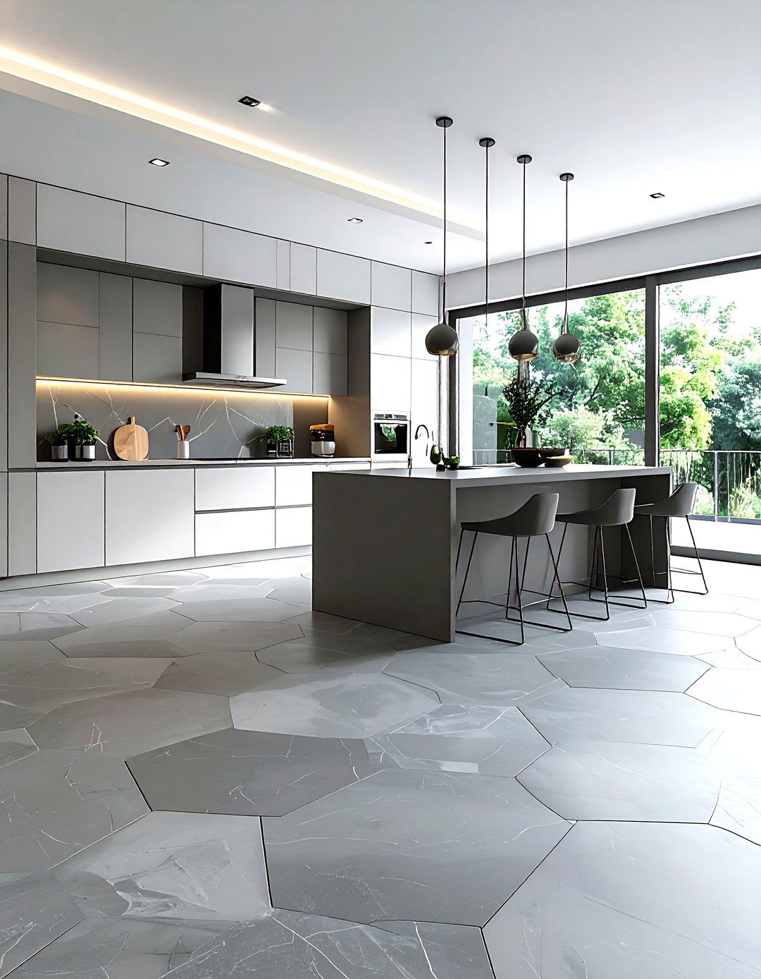 Large Hexagon Floor Tile - 30 hexagon floor kitchen ideas