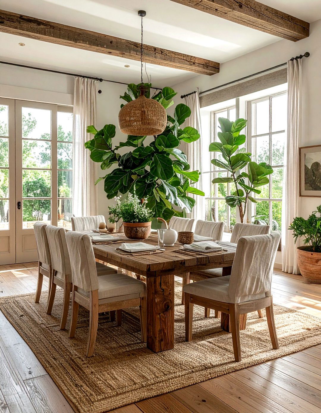 Large Indoor Plants - 30 dining room focal point ideas