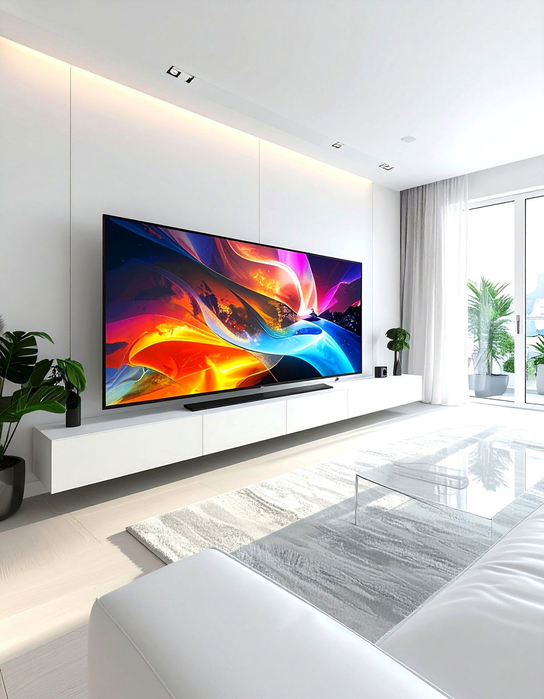 Large K Smart TV - 30 living room home theater ideas