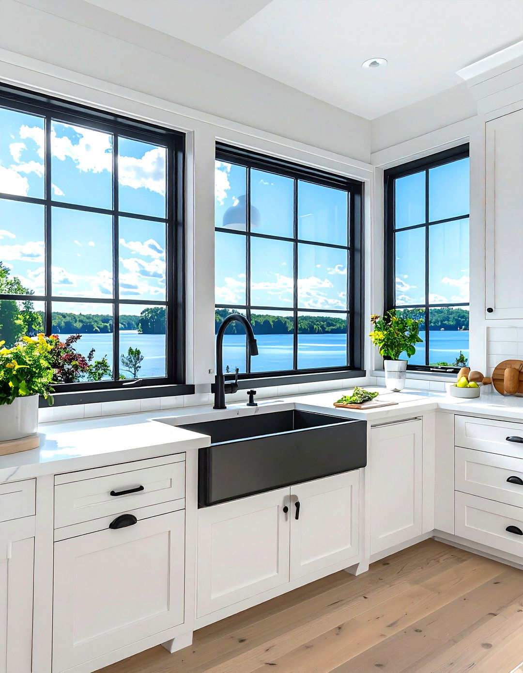 Large Kitchen Window Over Sink - 30 lake house kitchen ideas