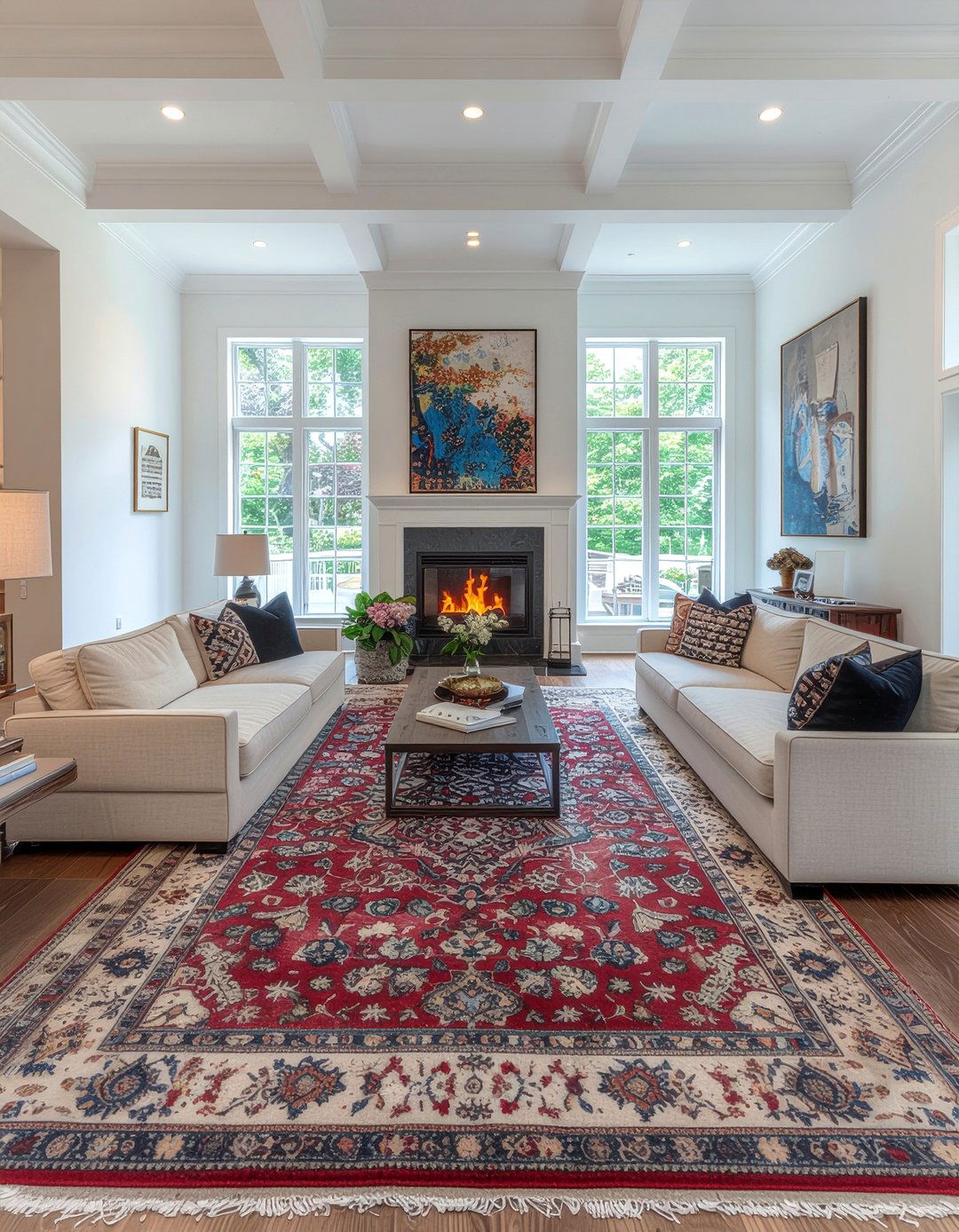 Large Living Room Rug Placement - 30 living room rug size guide