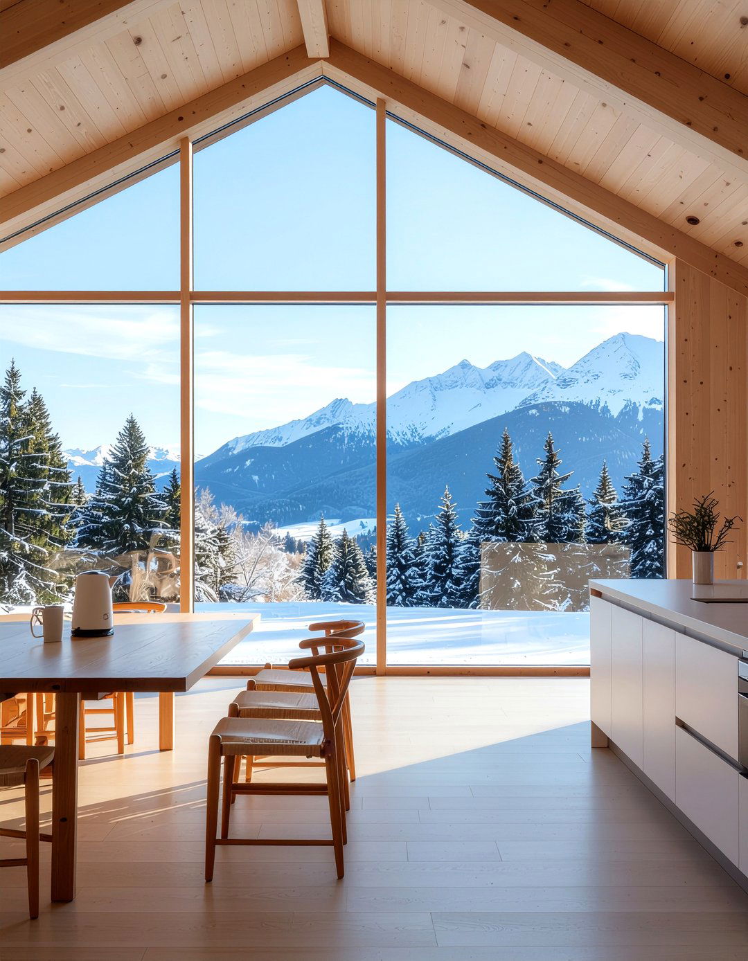 Large Mountain View Windows - 30 chalet kitchen ideas