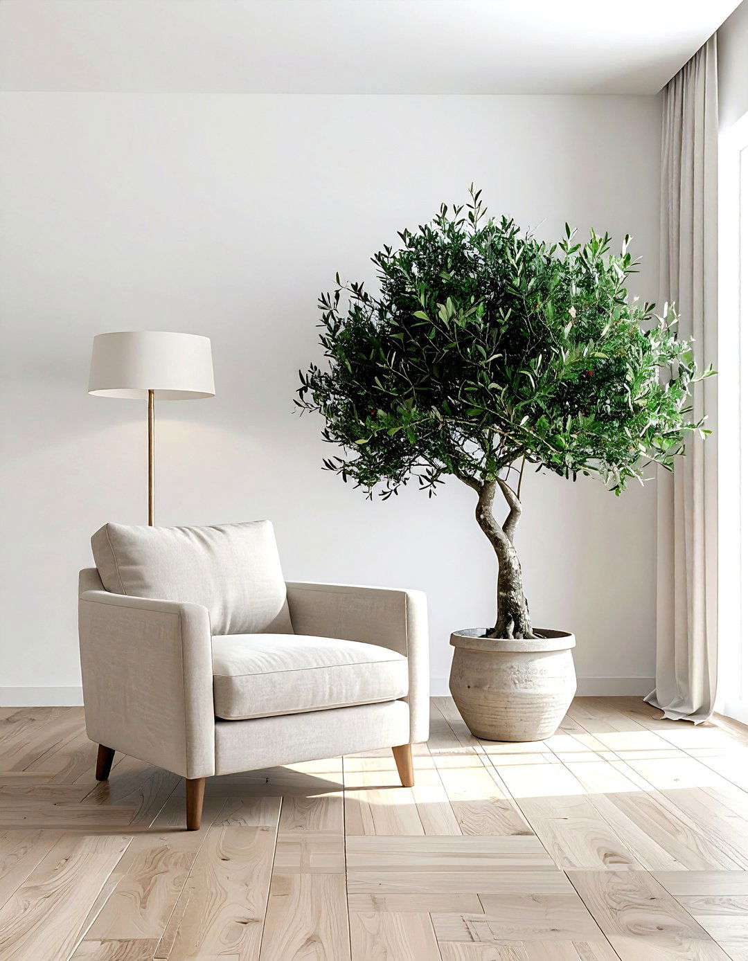 Large Olive Tree In Living Room Corner - 30 olive tree decor ideas