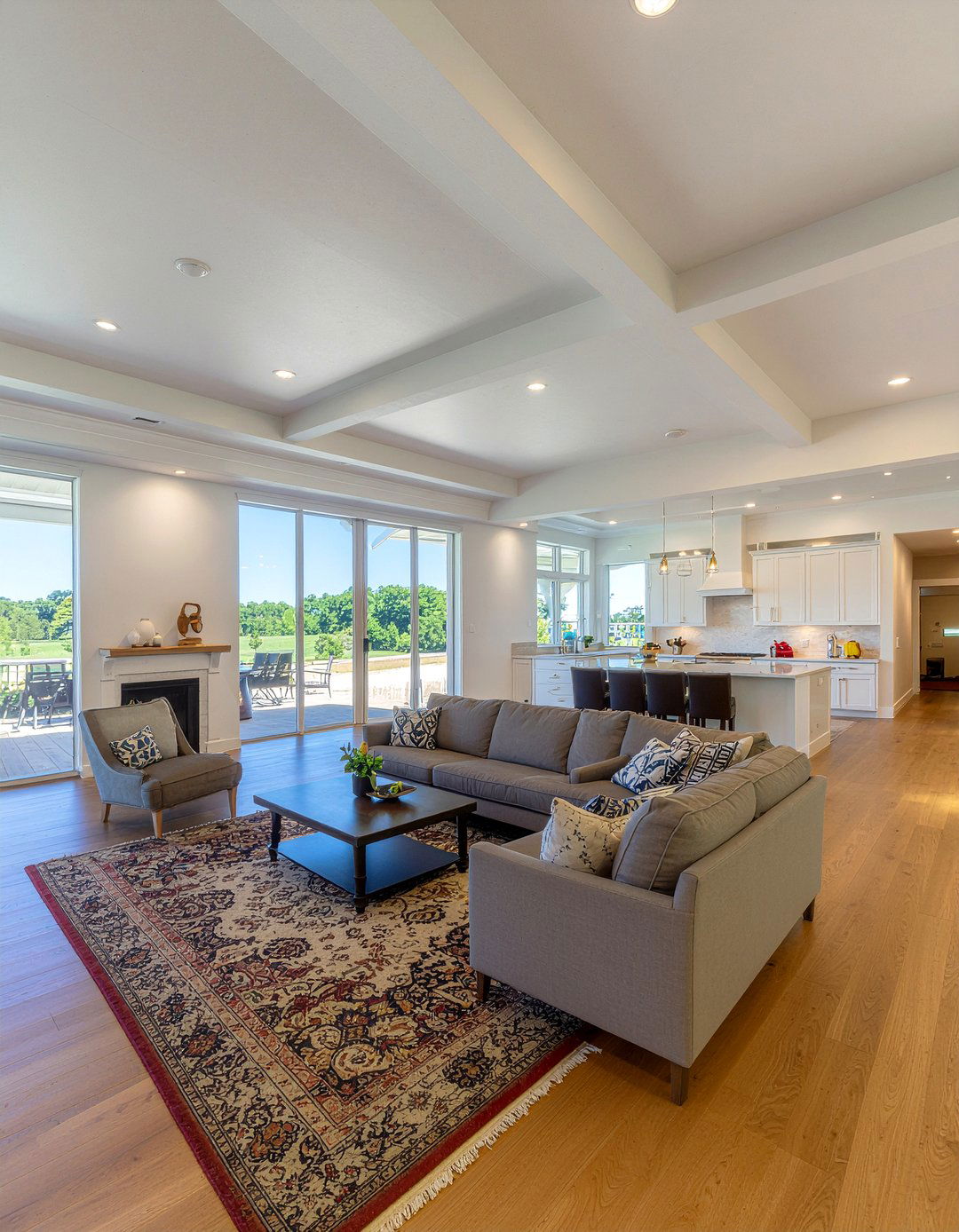 Large Open Concept Ceiling - 30 living room coffered ceiling designs
