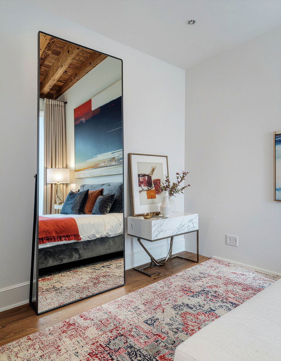 Large Pivot Leaning Mirror - 30 bedroom leaning mirrors