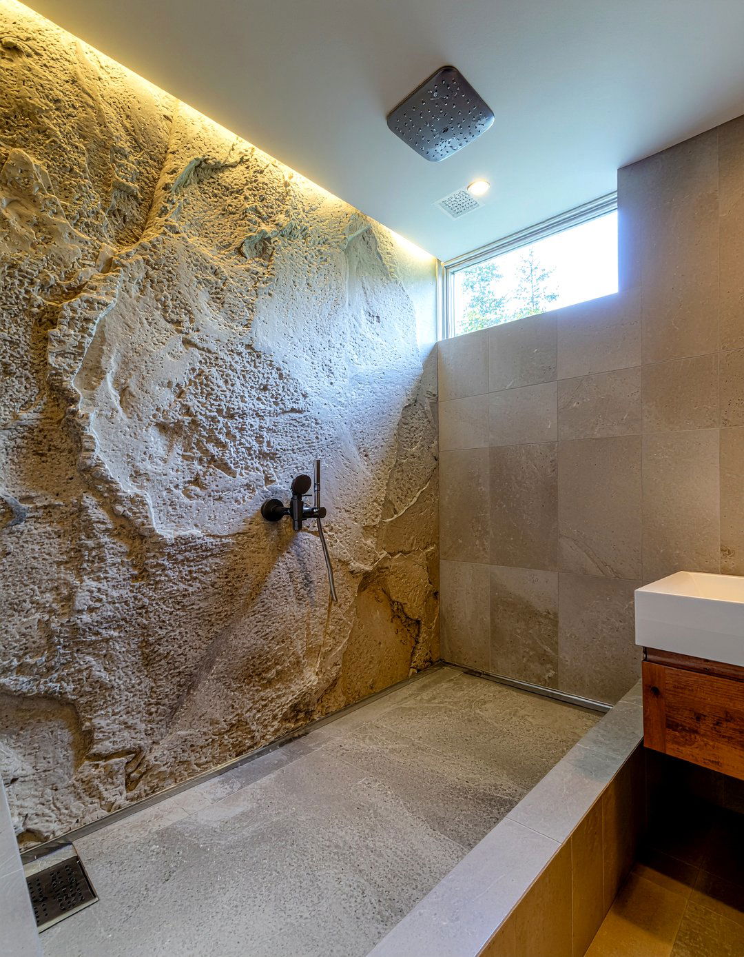 Large River Stone Shower - 30 river rock bathroom ideas